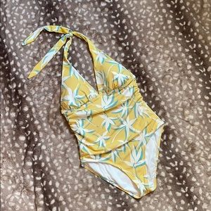 Carve Designs Halter One Piece Shirred Side Med